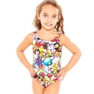 Zara Terez Kids Emoji One Piece Girls Swim Suit 16 NEW